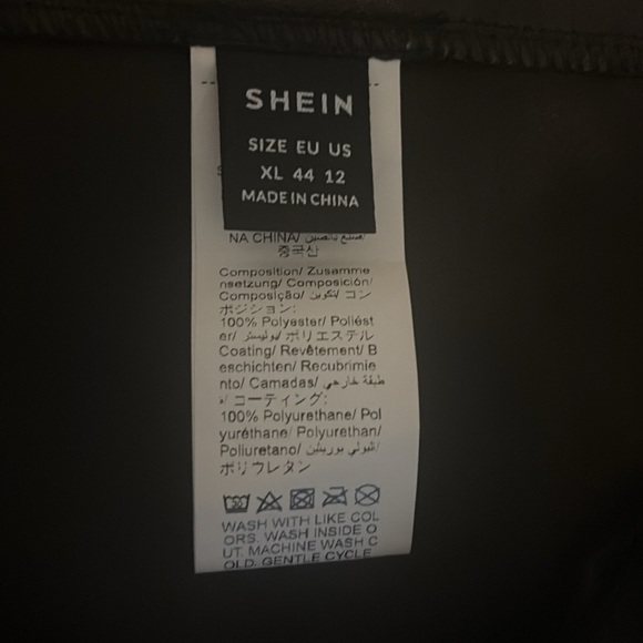 SHEIN Black Faux Leather Pencil Skirt - Picture 2 of 2